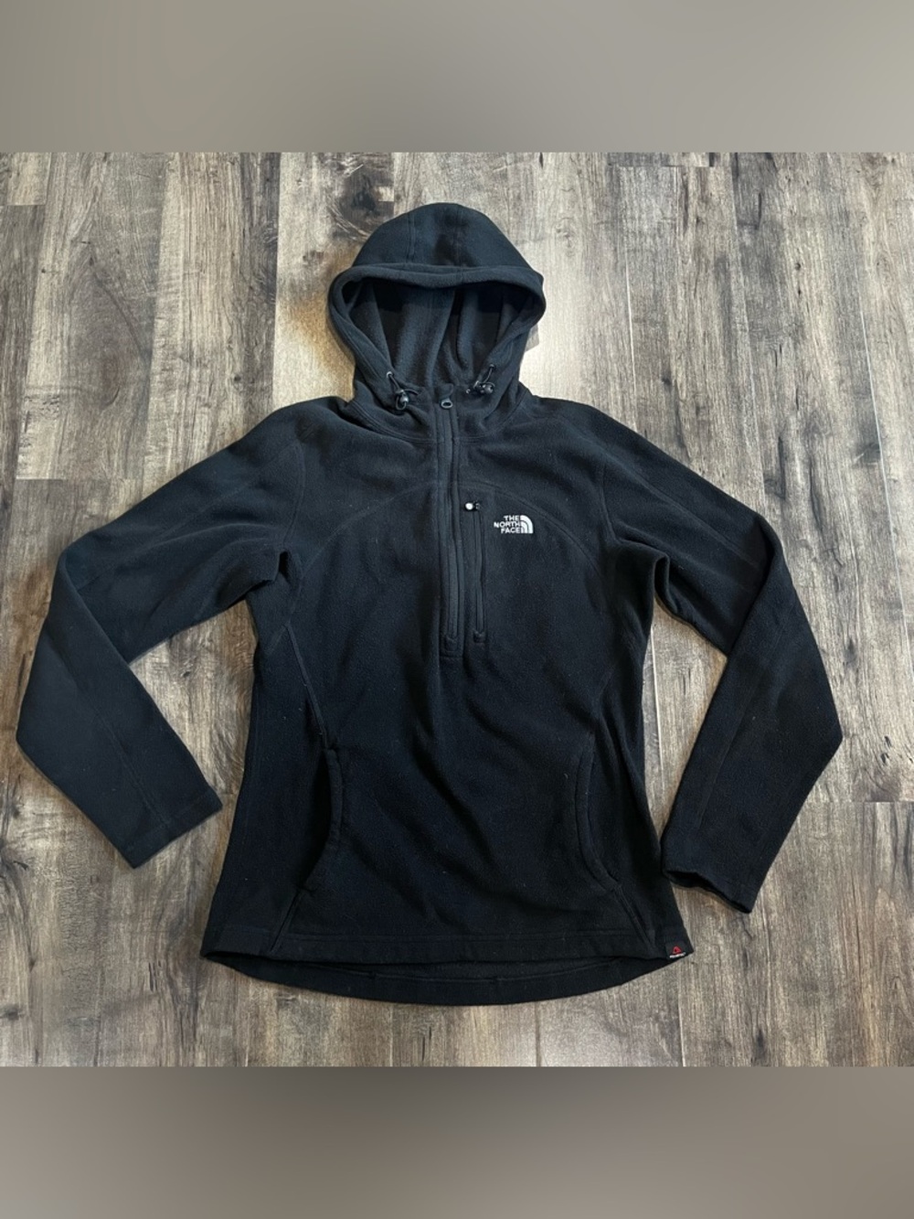 The North Face Women’s Hoodie Fleece Sweatshirt Black Pullover Half Zip Small